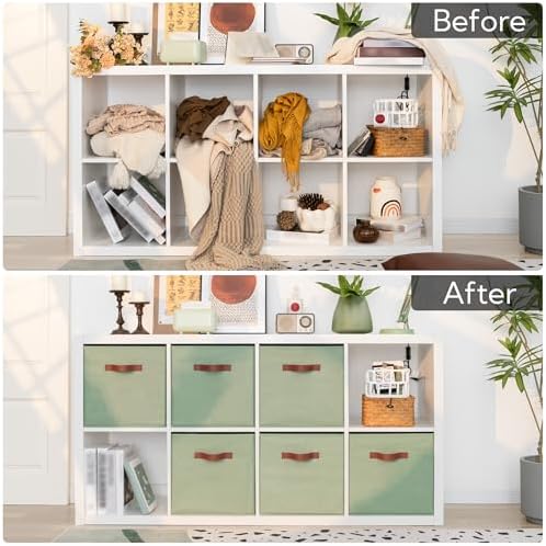 GRANNY SAYS 13 Inch Storage Cube Organizers, Sage Green - Image 7