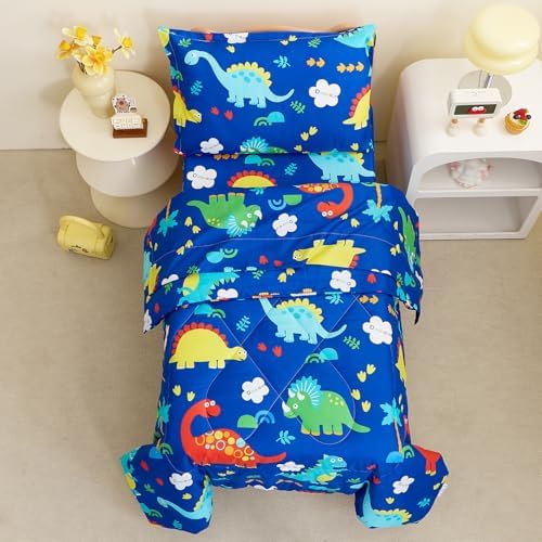 Caressma Navy Toddler Bedding Set, Bed in A Bag Toddler Comforter Set - Image 4