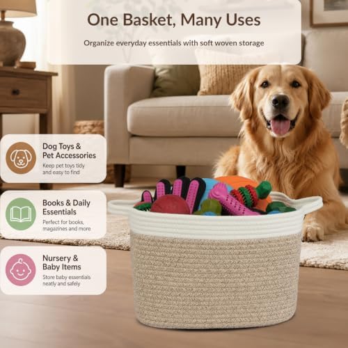 XUANGUO Woven Cotton Rope Storage Basket - Image 4