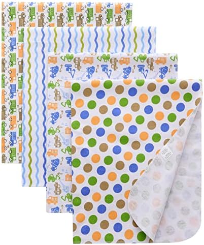 Gina Era Flannel Receiving Blankets, Baby Swaddle Blankets 100% Cotton 4 Pcs by GinaEra