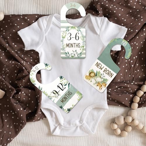 Whaline 8 Pcs Baby Closet Size Dividers Watercolor Jungle Animals Hanging - Image 7