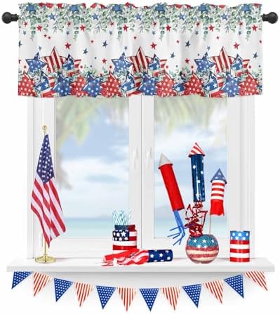 4th of July Kitchen Curtains Valances by VandarllinHomeKitchenDecor