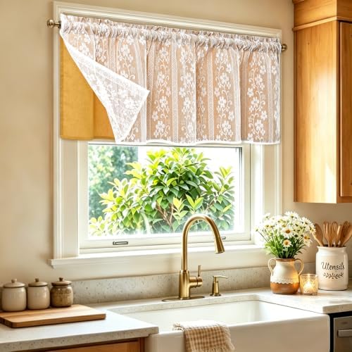 ASPMIZ Linen Valances for Windows Double Layer Valance Curtains - Image 6