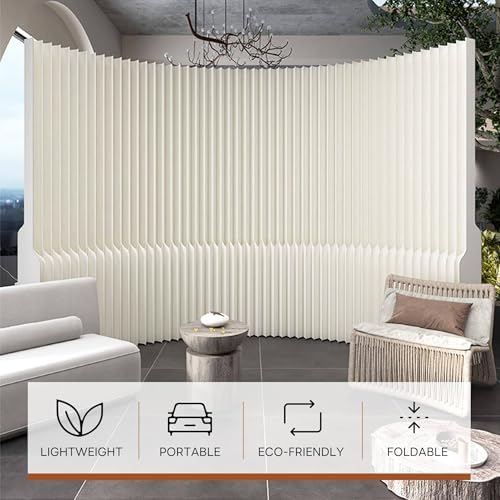 Flexible Foldable Paper Room Divider, Freestanding No Drill Privacy Screen - Image 4