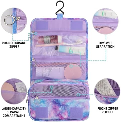 Kids Hanging Toiletry Bag for Girls, Travel Toiletry Bag for Little Young Teen - Image 5