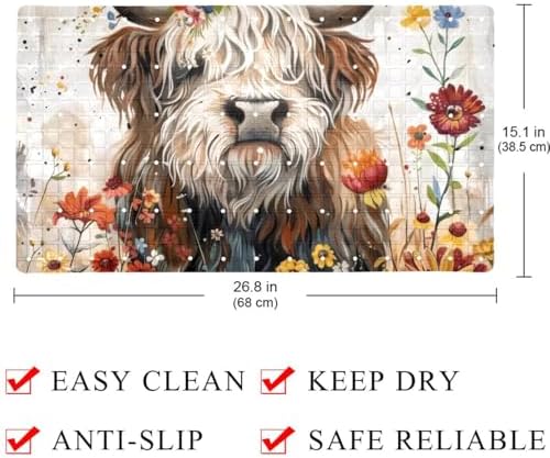 Shower Mat Bathtub Mat, 26.8x15.1 inch, Non-Slip Bath Mat - Image 4