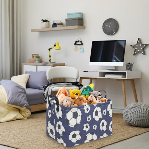 FXOLCSHE Rectangular Easter Soccer Basket, Kid's toy storage box, Collapsible - Image 5