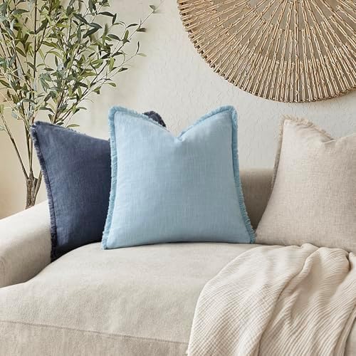 Foindtower Decorative Linen Fringe Lumbar Throw Pillow Covers Cozy Boho - Image 5