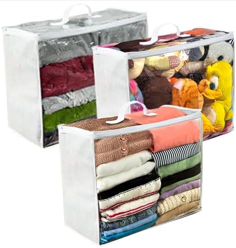 VitalUp Clear Plastic Storage Bags, Durable Zippered Storage Bags - Image 2