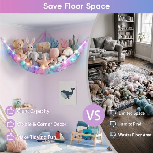 Stuffed Animals Hammock with Remote Control Toy Net Room Decor Storage - Image 5
