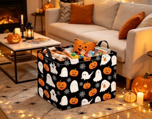 Rectangular Halloween Basket for Boys and Girls Kids Trick or Treat Pumpkin - Image 3