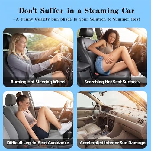 Car Windshield Sun Shade, Universal Fit Compact Sedan SUV, Vacation Style - Image 5