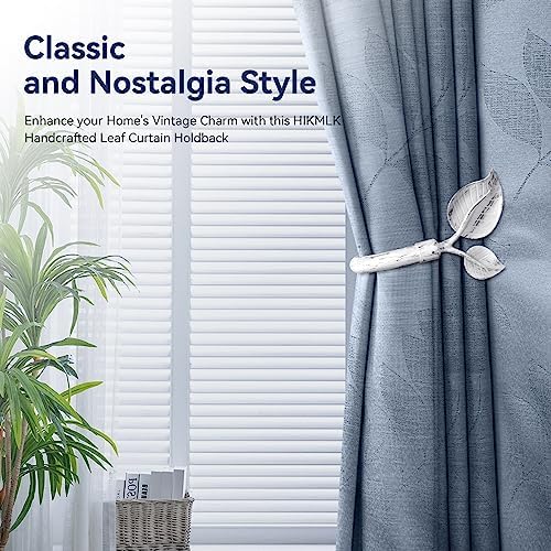 HIKMLK Leaf Shaped Curtain Tieback Holdbacks 2pcs, Handmade Metal Curtain Side - Image 6