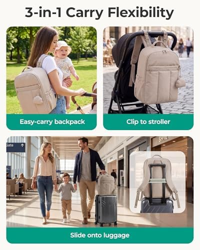 BAGSMART Diaper Backpack with Insulated Pockets & Changing Pad - Image 5