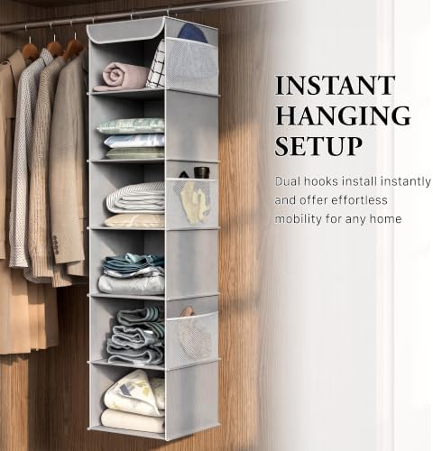 Simple Houseware 6 Shelf Hanging Closet Organizer - Image 6
