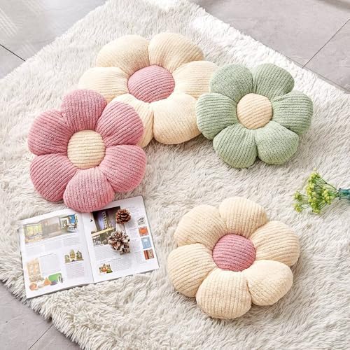 Kcvvcr Flower Throw Pillow, Soft Light Pink 19.6" Shaped Floor Pillow - Image 3