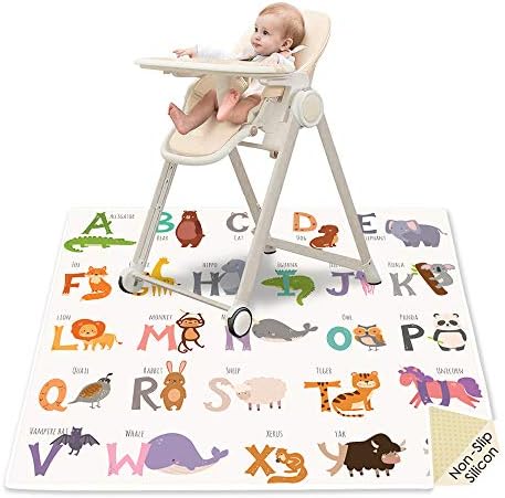 High Chair Splat Mat 51 Inch Waterproof Floor Protector by CAVWVTYU