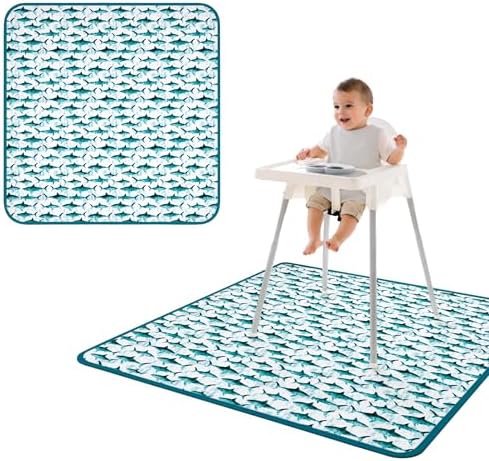 BapronBaby Shark Attack Waterproof Splash Mat Catch All Floor Cover by BapronBaby