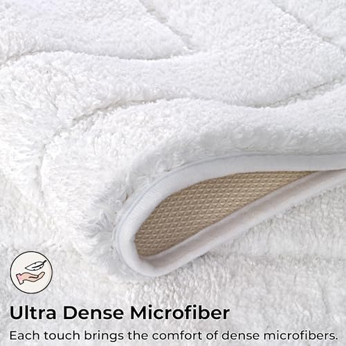 GRANNY SAYS White U Shaped Toilet Rug 20" x 24", Non-Slip Bath Mat - Image 4