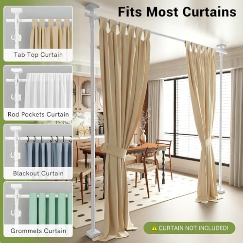 Room Divider No Drilling Curtain Rod Wall Divider - Image 5