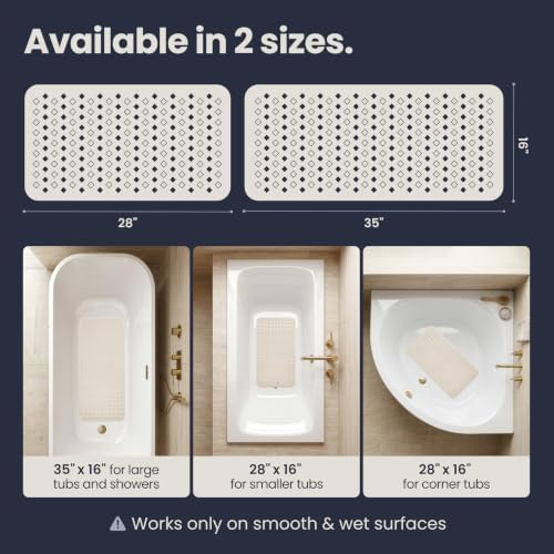 homerella Bathtub Mat Non Slip 28x16 Shower Mat Non Slip Anti Mold BPA Free - Image 5