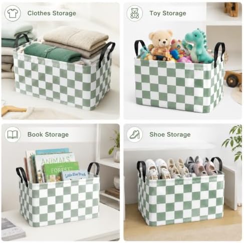 Sage Green Storage Basket Girls Organizer Bin Gift Baskets - Image 3