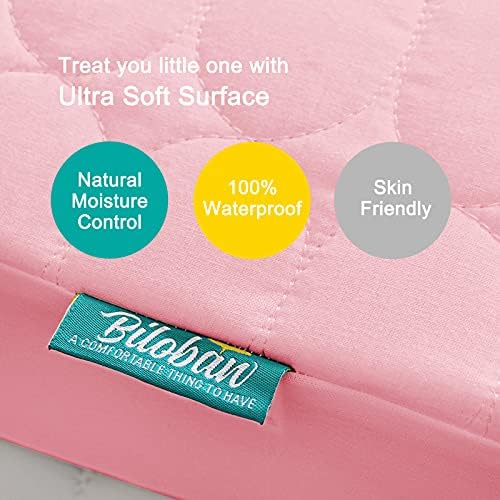 Biloban Crib Mattress Protector Waterproof Sheets Fitted 52” x 28” - Image 2