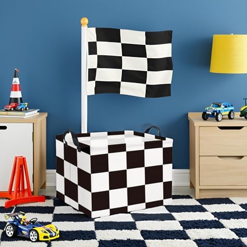 Rectangular Checkered Basket Storage Bin Collapse Storage Basket - Image 3