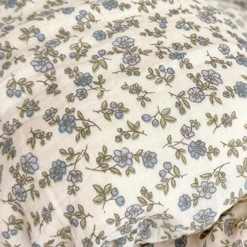 BuLuTu Blue Floral Muslin Pillowcase - Image 3