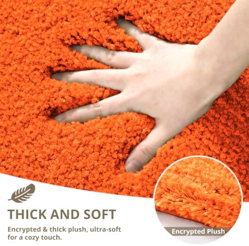 Polyester Bathroom Rug 30"x50" Orange, Large Soft Shaggy Bath Mat - Image 4