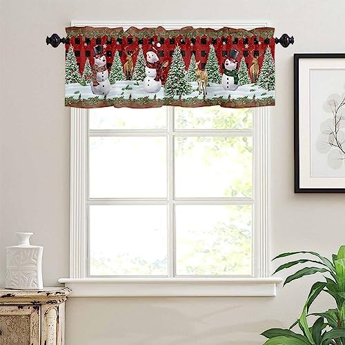 Christmas Snowman Valance Kitchen Curtains - Image 3