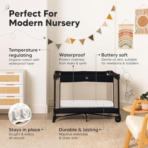 2 Pack and Play Sheets Waterproof Mini Crib Sheet Fitted 38x26 - Image 5