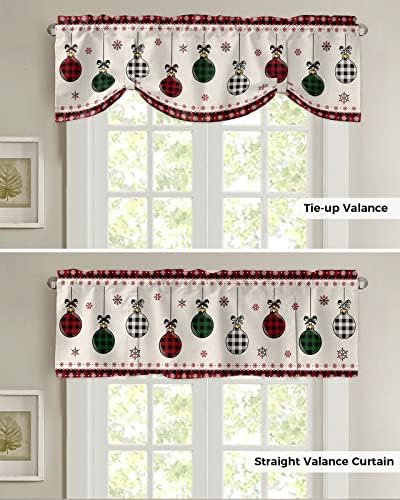 Christmas Blackout Tie Up Valance Curtains - Image 5