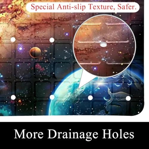 Bathtub Mat Non Slip 26.8x15.1In, Universe Galaxy Bath Mat - Image 2