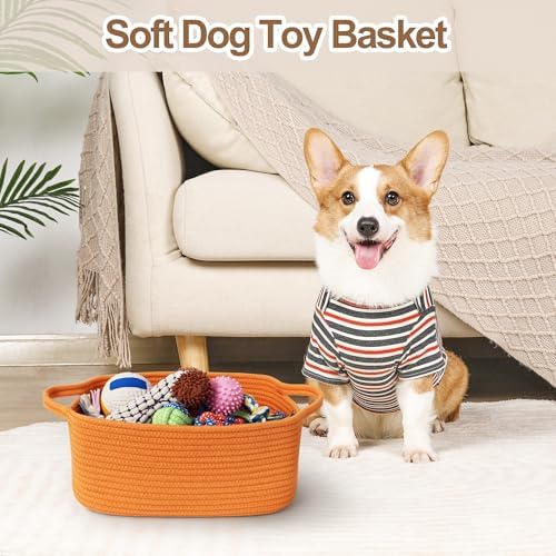 Cute Orange Woven Basket, Empty Gift Basket - Image 4