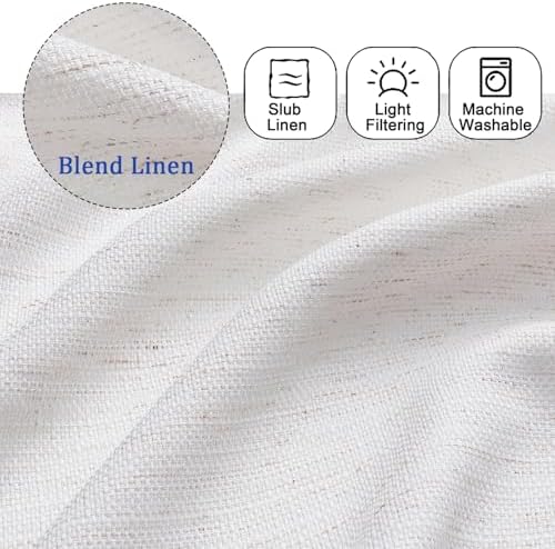 Chyhomenyc Blend Linen Valance for Windows, Light Filtering Blend Linen - Image 3