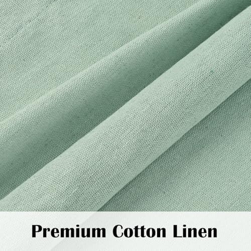 FRAMICS Farmhouse Valance Curtains, Boho Cotton Linen Kitchen Valance, Sage - Image 6