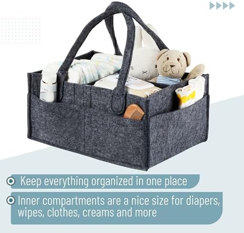 Mr. Pen- Baby Diaper Caddy Organizer, Charcoal Gray - Image 4
