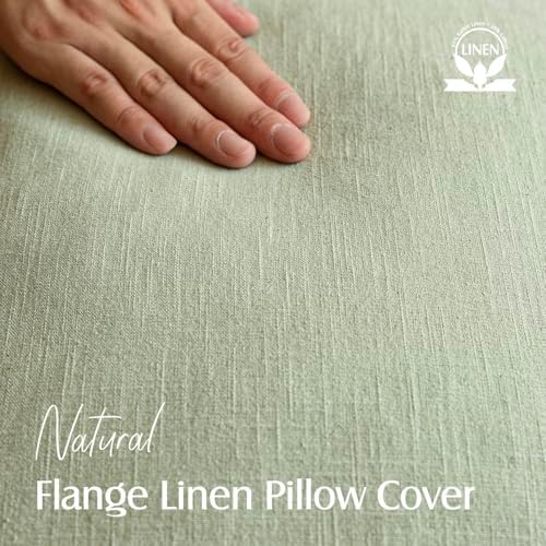Foindtower Linen Solid Decorative Throw Pillow Cover 16x16 Inch Light Green - Image 2