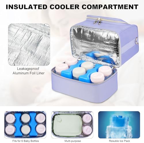 Wearable Breast Pump Bag with Cooler Compartment Fits - Image 4