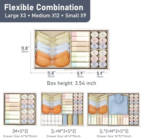 DIMJ Drawer Organizer Clothes, 8 Pack Dresser Organizer, Foldable Closet - Image 2