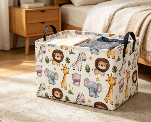 Rectangular Animals Storage Baskets Cute Basket Storage Bin Zoo Room Decor - Image 4