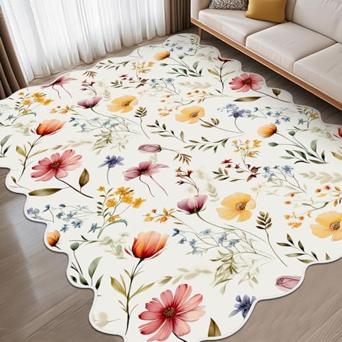 Drydiet Boho Area Rugs Cute Sweet Throw Rugs Aesthetic Soft Bedroom Carpet by Drydiet