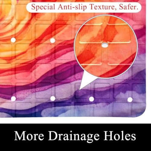 Shower Mat Non Slip, Spiral Tie Dye Anti Slip Bath Mat - Image 2