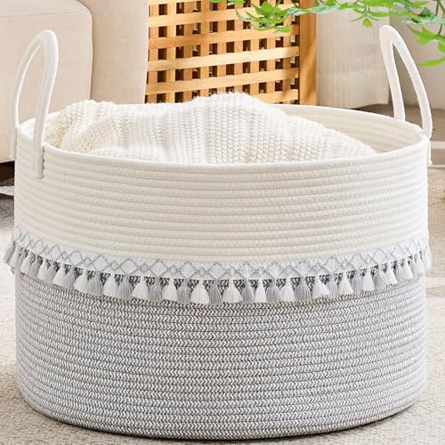KAKAMAY Large Blanket Basket by KAKAMAY