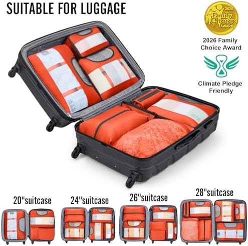 Veken 10 Set Packing Cubes for Travel Essentials, Anti-Wrinkle Buckled Suitcase - Image 4