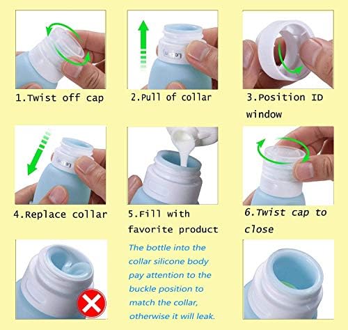 AUTENS Leakproof Silicone Travel Bottles Accessories Set, 3oz 4 Pack Refillable - Image 4