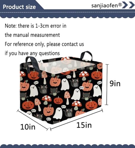 Sanjiaofeng Rectangular Kids Basket Halloween Storage Bins, Cute Storage Basket - Image 2