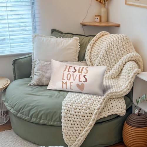 Boho Christian Jesus 12x20 Pillow Cover, Christian Home Nursery Decor, - Image 5