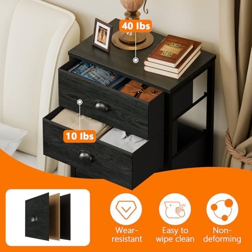Furnulem Black Bedroom Dresser, Tall Chests of Drawers - Image 5